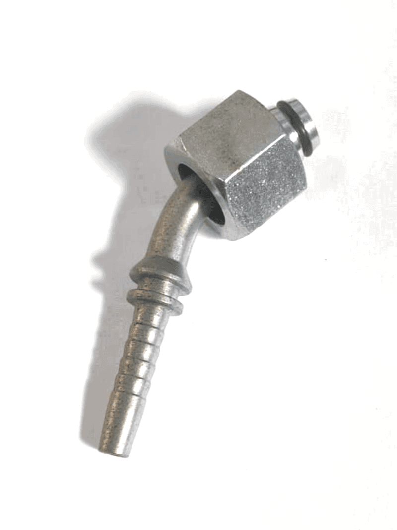 20541 series DKOS 45 degree metric female 24° cone with O-ring and hose tail (T1 to H1)