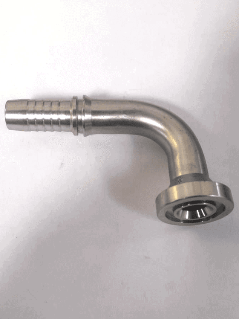 90-degree SAE 6000 PSI flange hose tail